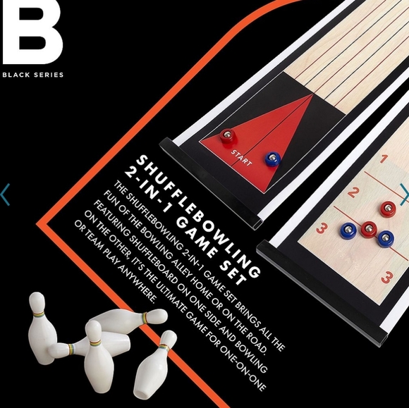 👀50% OFF🎳 NWT‼️ Black Series brand Shuffleboard & Bowling 2-in-1 Game Set - Picture 6 of 16